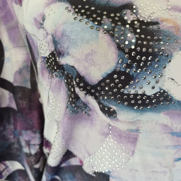 Style & Co. Purple Floral Blouse Top Size Medium Petite - Picture 7 of 9